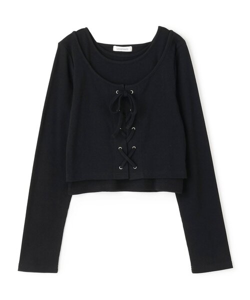 LOVETOXIC（ラブトキシック）の「レースアップ長袖TシャツSET（Tシャツ/カットソー・キッズ・オフホワイト/ブラック/エンジ・130cm/S:140cm/M:150cm/L:160cm）」の11枚目の写真