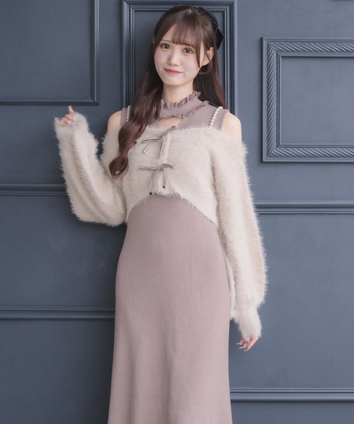 couture BY ROJITA(クチュールバイロジータ)の「ニットワンピース×オフショルカーデセット(ワンピース・レディース・ブラック/ピンク/アイボリー・FREE)」の15枚目の写真