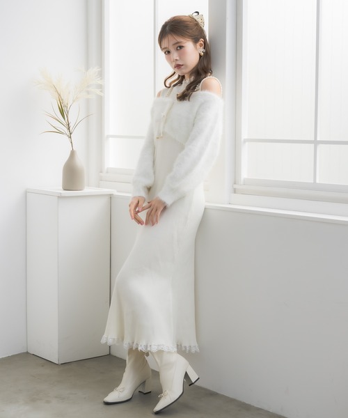 couture BY ROJITA(クチュールバイロジータ)の「ニットワンピース×オフショルカーデセット(ワンピース・レディース・ブラック/ピンク/アイボリー・FREE)」の9枚目の写真