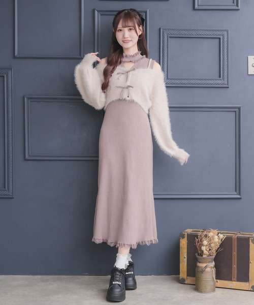 couture BY ROJITA(クチュールバイロジータ)の「ニットワンピース×オフショルカーデセット(ワンピース・レディース・ブラック/ピンク/アイボリー・FREE)」の19枚目の写真
