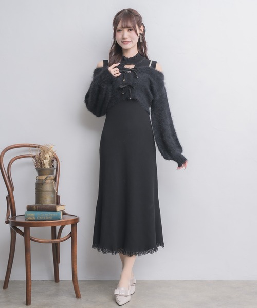 ROJITA レイヤード風オフショルワンピース セール】レイヤード風オフショルワンピース（ワンピース）｜couture BY