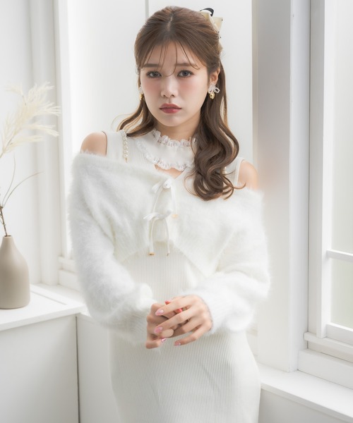 couture BY ROJITA ニットワンピース×オフショルカーデセット セール】ニットワンピース×オフショルカーデセット（ワンピース
