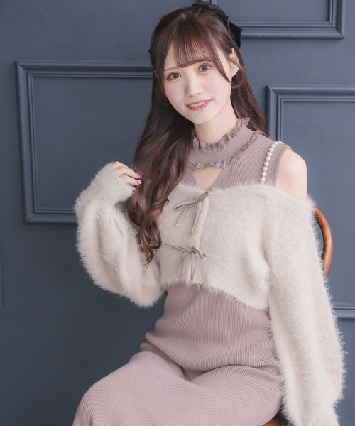 couture BY ROJITA(クチュールバイロジータ)の「ニットワンピース×オフショルカーデセット(ワンピース・レディース・ブラック/ピンク/アイボリー・FREE)」の20枚目の写真