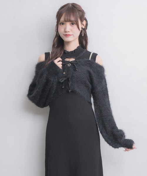 couture BY ROJITA(クチュールバイロジータ)の「ニットワンピース×オフショルカーデセット(ワンピース・レディース・ブラック/ピンク/アイボリー・FREE)」の14枚目の写真