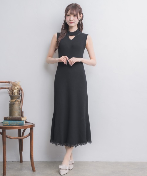 セール】ニットワンピース×オフショルカーデセット（ワンピース