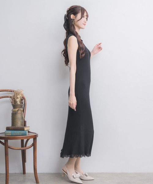 セール】ニットワンピース×オフショルカーデセット（ワンピース