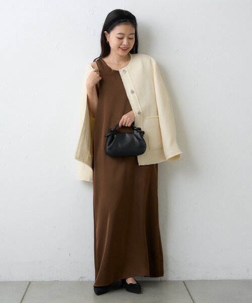 セール】【オケージョンにも！】前後2wayサテンタンクワンピース