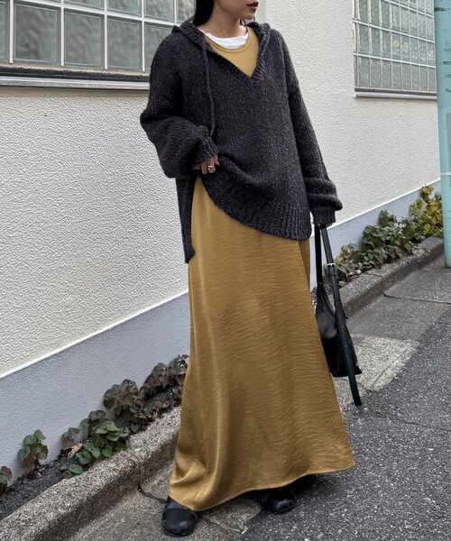 セール】【オケージョンにも！】前後2wayサテンタンクワンピース