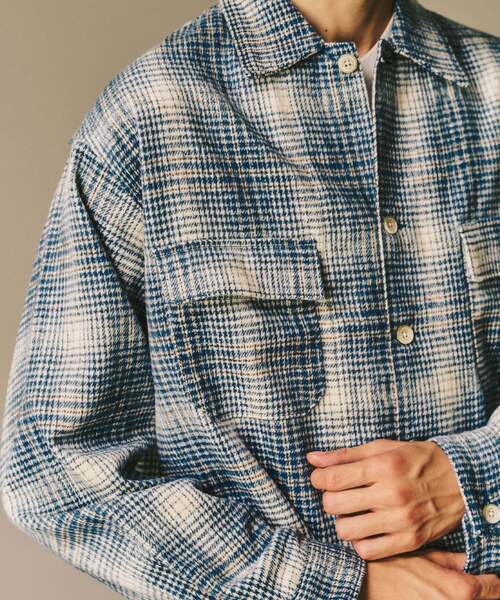 417 EDIFICE(フォーワンセブンエディフィス)の「シャギー チェック シャツ(シャツ/ブラウス・メンズ・ブラウン/ブラック/ブルー・LARGE/MEDIUM)」の6枚目の写真