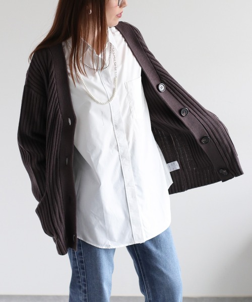 cepo（セポ）の「カシミアタッチＶネックリブカーディガン〈ウォッシャブル〉（カーディガン/ボレロ・レディース・チャコール/ベージュ/ブラウン・M）」の9枚目の写真