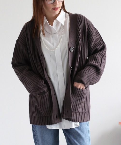 cepo（セポ）の「カシミアタッチＶネックリブカーディガン〈ウォッシャブル〉（カーディガン/ボレロ・レディース・チャコール/ベージュ/ブラウン・M）」の14枚目の写真