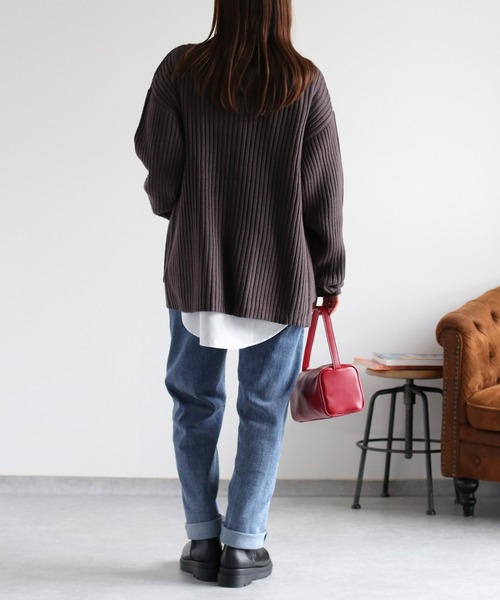 cepo（セポ）の「カシミアタッチＶネックリブカーディガン〈ウォッシャブル〉（カーディガン/ボレロ・レディース・チャコール/ベージュ/ブラウン・M）」の7枚目の写真