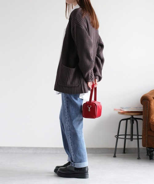 cepo（セポ）の「カシミアタッチＶネックリブカーディガン〈ウォッシャブル〉（カーディガン/ボレロ・レディース・チャコール/ベージュ/ブラウン・M）」の5枚目の写真