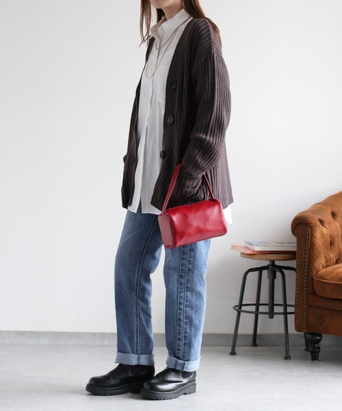 cepo（セポ）の「カシミアタッチＶネックリブカーディガン〈ウォッシャブル〉（カーディガン/ボレロ・レディース・チャコール/ベージュ/ブラウン・M）」の6枚目の写真