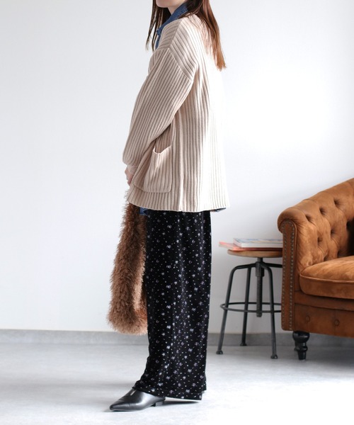 cepo（セポ）の「カシミアタッチＶネックリブカーディガン〈ウォッシャブル〉（カーディガン/ボレロ・レディース・チャコール/ベージュ/ブラウン・M）」の18枚目の写真