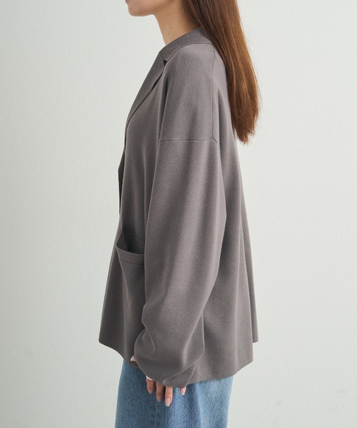 PUAL CE CIN（ピュアルセシン）の「【セットアップ対応】ニットテーラードジャケット（テーラードジャケット・レディース・ブラック/グレー・FREE）」の17枚目の写真