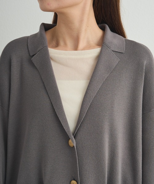 PUAL CE CIN（ピュアルセシン）の「【セットアップ対応】ニットテーラードジャケット（テーラードジャケット・レディース・ブラック/グレー・FREE）」の8枚目の写真