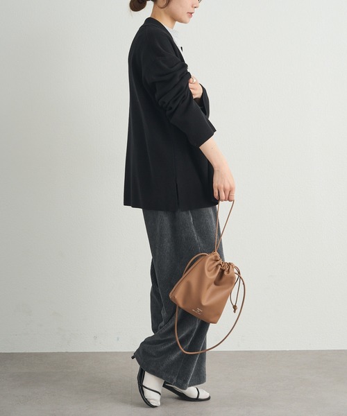 PUAL CE CIN（ピュアルセシン）の「【セットアップ対応】ニットテーラードジャケット（テーラードジャケット・レディース・ブラック/グレー・FREE）」の4枚目の写真