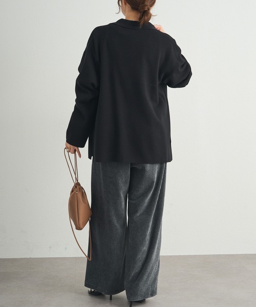 PUAL CE CIN（ピュアルセシン）の「【セットアップ対応】ニットテーラードジャケット（テーラードジャケット・レディース・ブラック/グレー・FREE）」の22枚目の写真