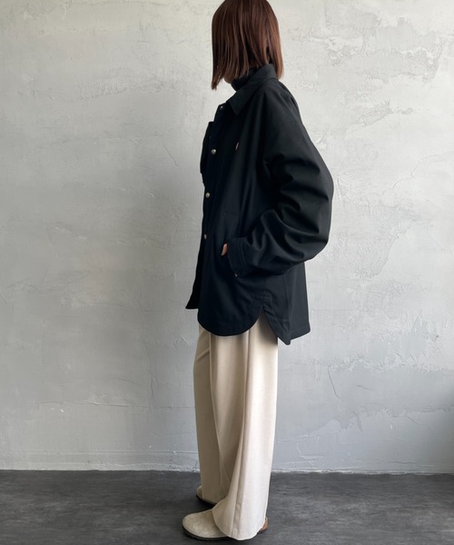 DANTON（ダントン）の「[DANTON/ダントン] ウールライククロス 中綿入り コーチジャケット（その他アウター・レディース・ブラック/グレイッシュベージュ・38/40/42）」の21枚目の写真