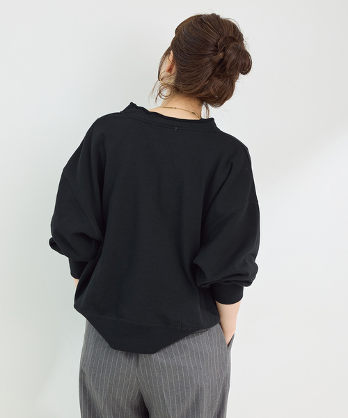 B.C STOCK（ベーセーストック）の「《追加》ウォッシャブル / 裏毛ハーフジッププルオーバー（スウェット・レディース・ブラック/グレー/ブラウン・FREE）」の10枚目の写真