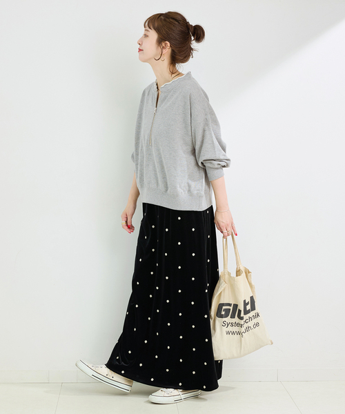 B.C STOCK（ベーセーストック）の「《追加》ウォッシャブル / 裏毛ハーフジッププルオーバー（スウェット・レディース・ブラック/グレー/ブラウン・FREE）」の13枚目の写真