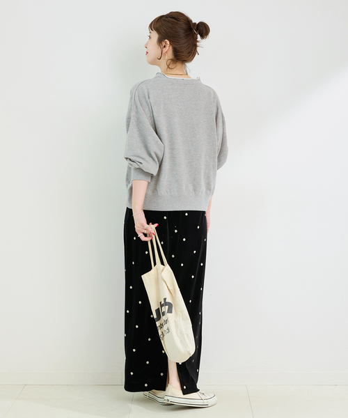 B.C STOCK（ベーセーストック）の「《追加》ウォッシャブル / 裏毛ハーフジッププルオーバー（スウェット・レディース・ブラック/グレー/ブラウン・FREE）」の14枚目の写真