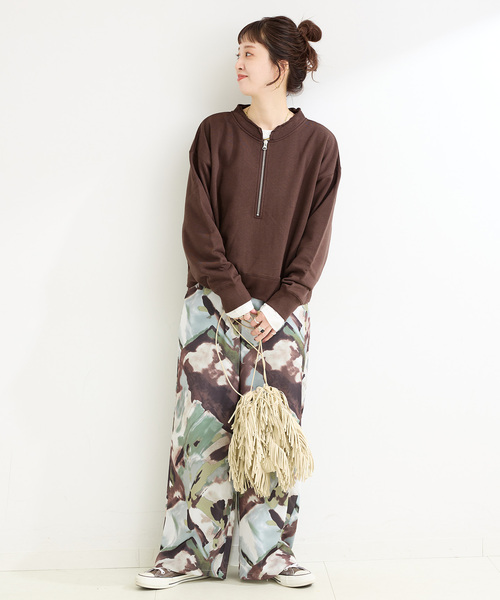 B.C STOCK（ベーセーストック）の「《追加》ウォッシャブル / 裏毛ハーフジッププルオーバー（スウェット・レディース・ブラック/グレー/ブラウン・FREE）」の18枚目の写真