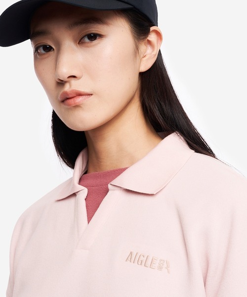 AIGLE（エーグル）の「POLARTEC THERMAL PRO ポーラーテック ポロフリース（スウェット・レディース・ブルーグレー/ピンク/バーガンディー・38/36/40）」の6枚目の写真