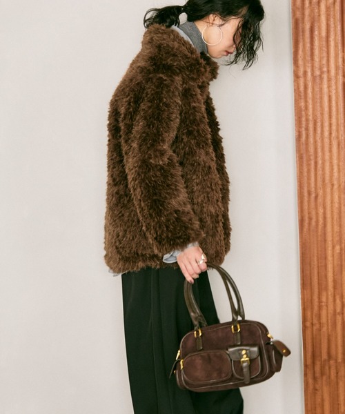 Lutim by u（ルチバイユー）の「Suede utility handle bag / スエード ユーティリティハンドルバック（ハンドバッグ・レディース・キャメル/ブラウン・FREE）」の7枚目の写真