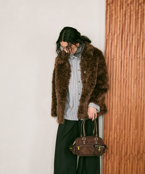 Lutim by u（ルチバイユー）の「Suede utility handle bag / スエード ユーティリティハンドルバック（ハンドバッグ・レディース・キャメル/ブラウン・FREE）」の12枚目の写真