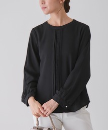 フロントレースピンタックブラウス