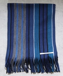 マフラー（ブルー・ネイビー/青色系・ストライプ柄）ファッション通販