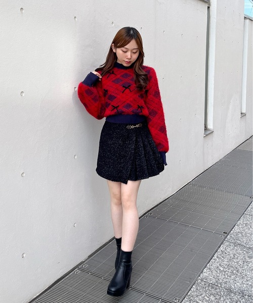 one way（ワンウェイ）の「ベロアリボンシャギーニット（ニット/セーター・レディース・ブラック/ブラウン/ネイビー/ホワイト・FREE）」の10枚目の写真