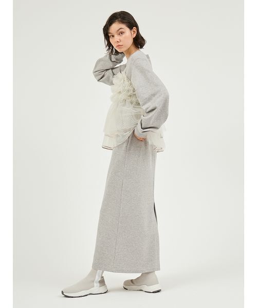 emmi(エミ)の「【セットアイテム】チュールビスチェ×裏毛ワンピースセット(ワンピース・レディース・ベージュ/ネイビー/グレー・0/1)」の7枚目の写真