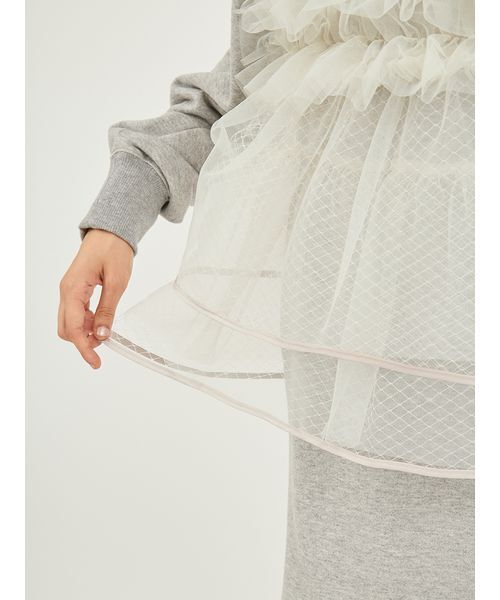emmi(エミ)の「【セットアイテム】チュールビスチェ×裏毛ワンピースセット(ワンピース・レディース・ベージュ/ネイビー/グレー・0/1)」の12枚目の写真