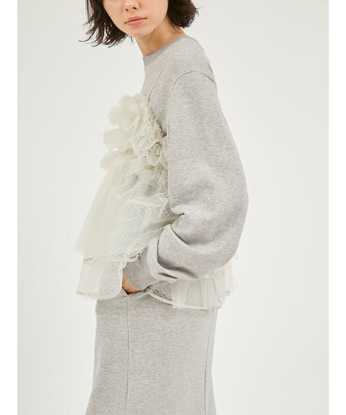 emmi(エミ)の「【セットアイテム】チュールビスチェ×裏毛ワンピースセット(ワンピース・レディース・ベージュ/ネイビー/グレー・0/1)」の13枚目の写真