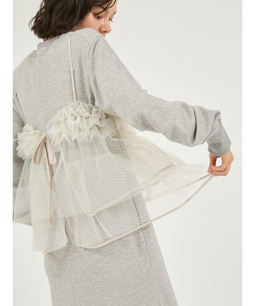 emmi(エミ)の「【セットアイテム】チュールビスチェ×裏毛ワンピースセット(ワンピース・レディース・ベージュ/ネイビー/グレー・0/1)」の14枚目の写真