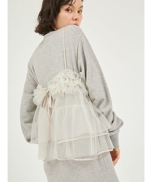 emmi(エミ)の「【セットアイテム】チュールビスチェ×裏毛ワンピースセット(ワンピース・レディース・ベージュ/ネイビー/グレー・0/1)」の16枚目の写真