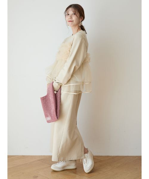 セール】【セットアイテム】チュールビスチェ×裏毛ワンピースセット