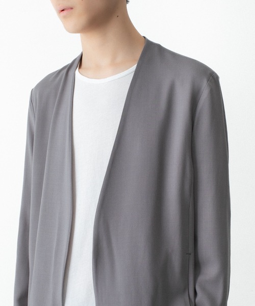 ATTACHMENT（アタッチメント）の「2/90 ウールツイストツイル カラーレスジャケット / 2/90 WO TWIST TWILL COLLARLESS JKT（ノーカラージャケット・メンズ・ブラック/グレー・1/2/3）」の10枚目の写真