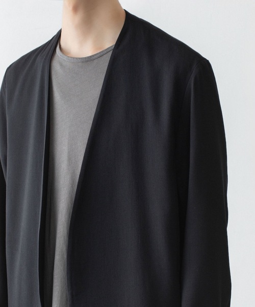 ATTACHMENT（アタッチメント）の「2/90 ウールツイストツイル カラーレスジャケット / 2/90 WO TWIST TWILL COLLARLESS JKT（ノーカラージャケット・メンズ・ブラック/グレー・1/2/3/4）」の20枚目の写真