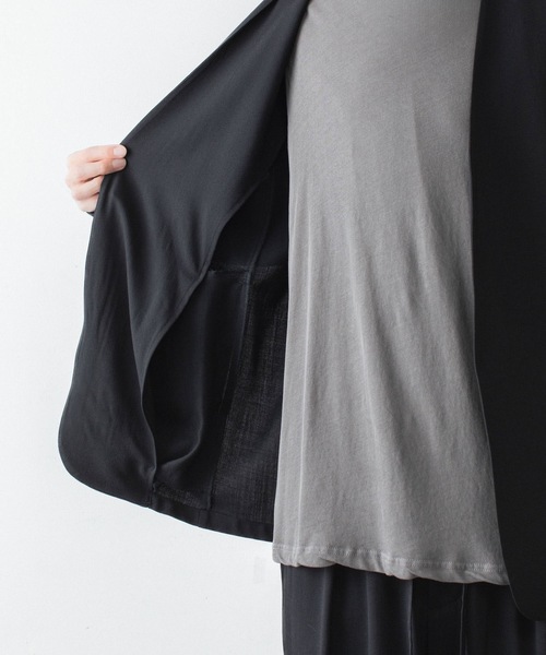 ATTACHMENT（アタッチメント）の「2/90 ウールツイストツイル カラーレスジャケット / 2/90 WO TWIST TWILL COLLARLESS JKT（ノーカラージャケット・メンズ・ブラック/グレー・1/2/3/4）」の22枚目の写真