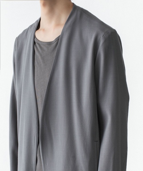 ATTACHMENT（アタッチメント）の「2/90 ウールツイストツイル カラーレスジャケット / 2/90 WO TWIST TWILL COLLARLESS JKT（ノーカラージャケット・メンズ・ブラック/グレー・1/2/3/4）」の10枚目の写真