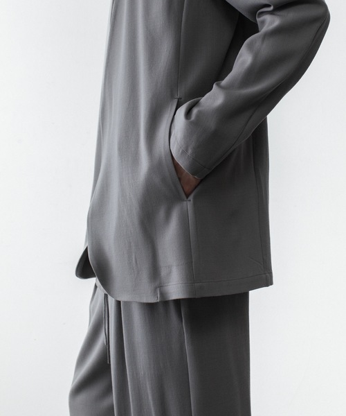 ATTACHMENT（アタッチメント）の「2/90 ウールツイストツイル カラーレスジャケット / 2/90 WO TWIST TWILL COLLARLESS JKT（ノーカラージャケット・メンズ・ブラック/グレー・1/2/3/4）」の11枚目の写真