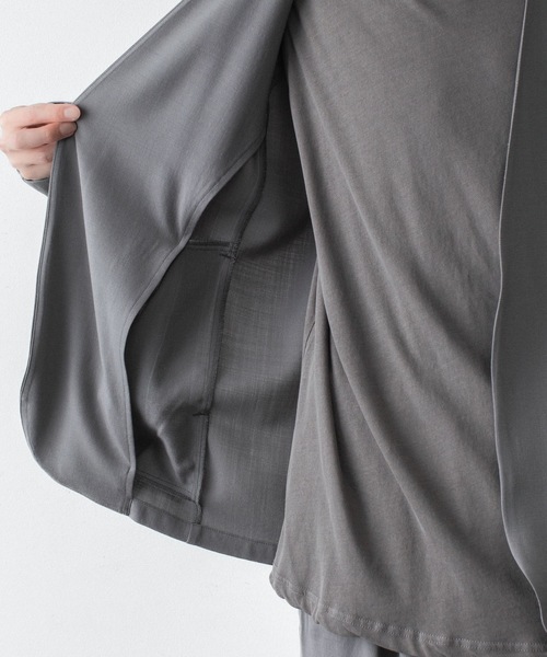 ATTACHMENT（アタッチメント）の「2/90 ウールツイストツイル カラーレスジャケット / 2/90 WO TWIST TWILL COLLARLESS JKT（ノーカラージャケット・メンズ・ブラック/グレー・1/2/3/4）」の12枚目の写真