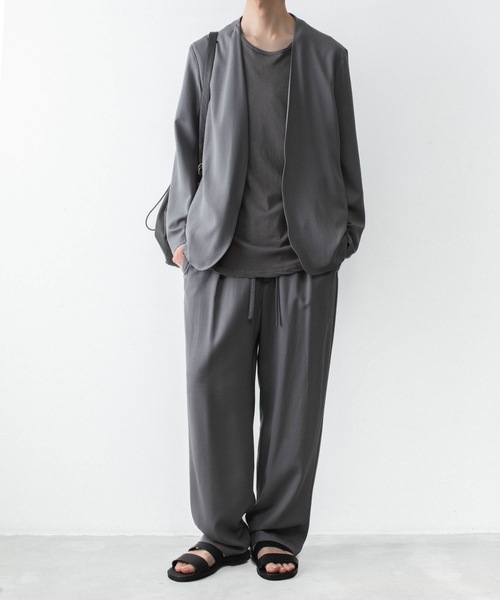 ATTACHMENT（アタッチメント）の「2/90 ウールツイストツイル カラーレスジャケット / 2/90 WO TWIST TWILL COLLARLESS JKT（ノーカラージャケット・メンズ・ブラック/グレー・1/2/3/4）」の13枚目の写真