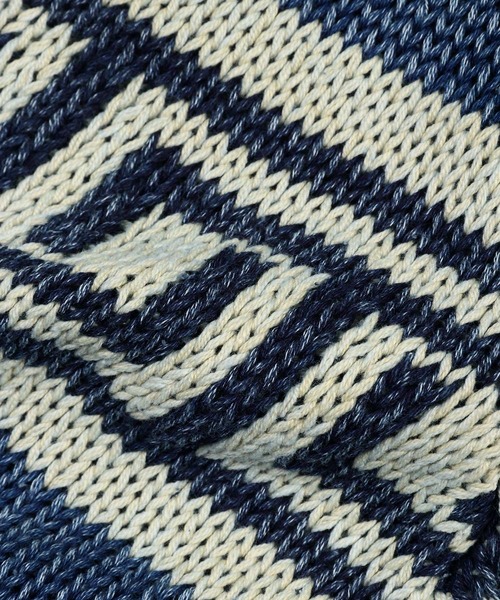 The DUFFER of ST.GEORGE（ザダファーオブセントジョージ）の「[INDIGO LABEL] COWICHAN KNIT：インディゴ カウチンニット（カーディガン/ボレロ・メンズ・インディゴブルー・MEDIUM/LARGE/X-LARGE）」の7枚目の写真