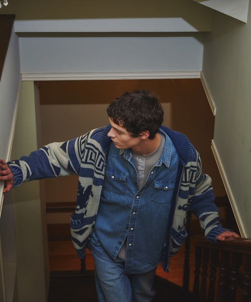 The DUFFER of ST.GEORGE（ザダファーオブセントジョージ）の「[INDIGO LABEL] COWICHAN KNIT：インディゴ カウチンニット（カーディガン/ボレロ・メンズ・インディゴブルー・MEDIUM/LARGE/X-LARGE）」の10枚目の写真