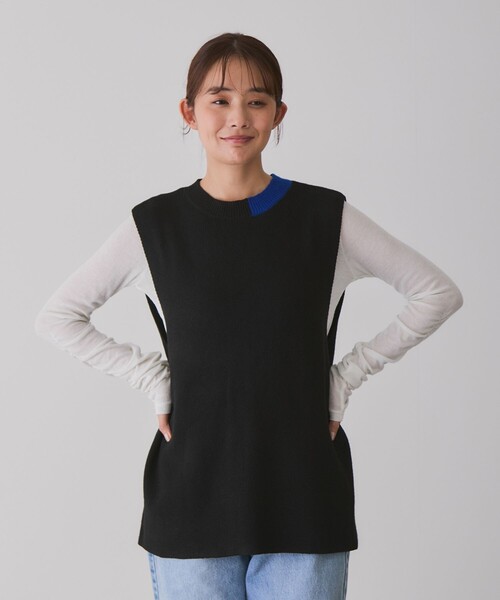 Jayro（ジャイロ）の「アシメ配色ニットベスト（ベスト・レディース・ベージュ/グレー/ブラック・M）」の5枚目の写真